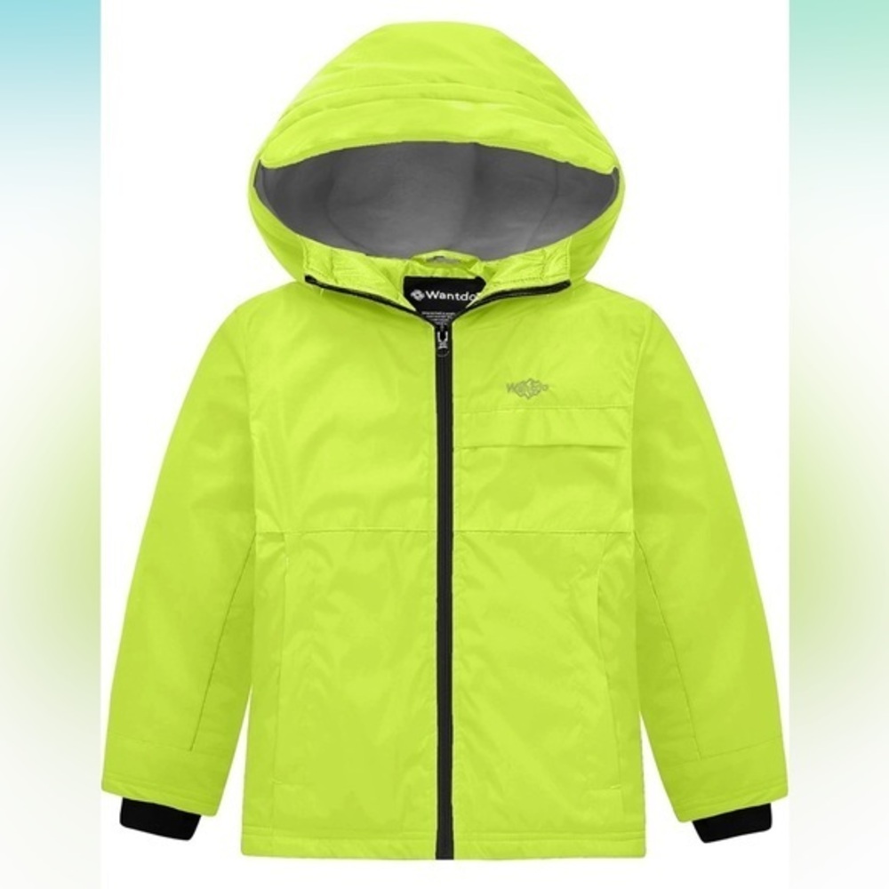 Wantdo Waterproof Windproof Hooded Winter Jacket Lime Green XL (14–16) NWT